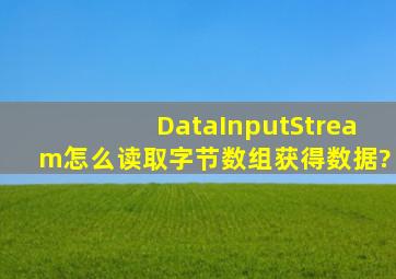 DataInputStream怎么读取字节数组获得数据?