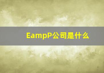 E&P公司是什么