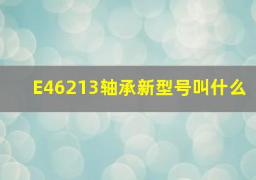 E46213轴承新型号叫什么