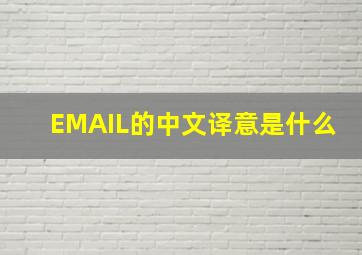 EMAIL的中文译意是什么