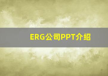 ERG公司PPT介绍