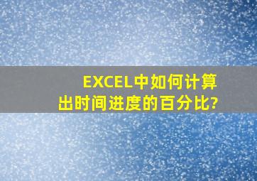 EXCEL中如何计算出时间进度的百分比?