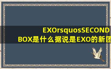 EXO’sSECONDBOX是什么(据说是EXO的新团综(