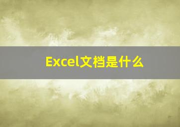 Excel文档是什么(