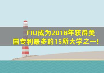 FIU成为2018年获得美国专利最多的15所大学之一!