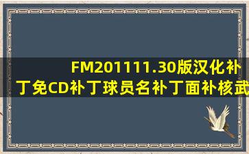 FM2011,11.30版汉化补丁,免CD补丁,球员名补丁,面补,核武器,谁能发到...