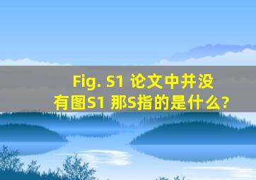 Fig. S1 论文中并没有图S1 那S指的是什么?