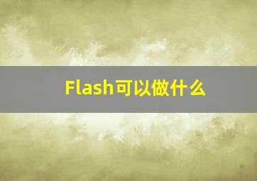 Flash可以做什么