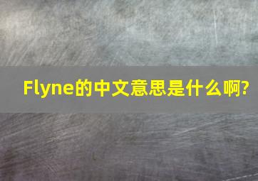 Flyne的中文意思是什么啊?