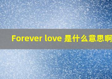 Forever love 是什么意思啊?