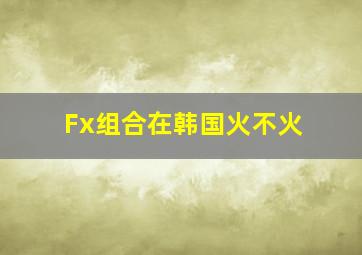 Fx组合在韩国火不火
