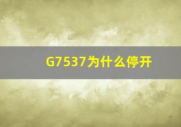 G7537为什么停开