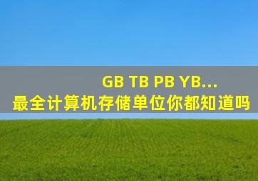 GB TB PB YB...最全计算机存储单位你都知道吗