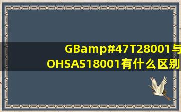 GB/T28001与OHSAS18001有什么区别