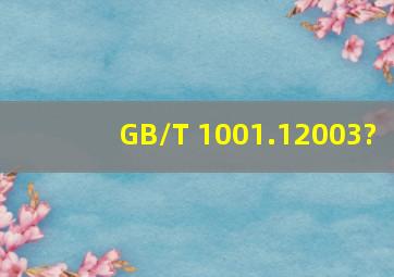 GB/T 1001.12003?