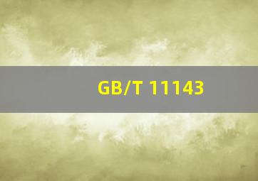 GB/T 11143