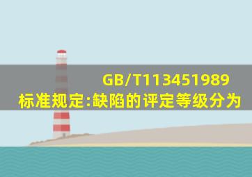 GB/T113451989标准规定:缺陷的评定等级分为()