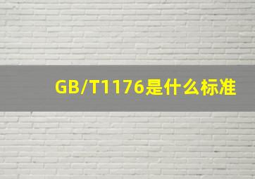 GB/T1176是什么标准