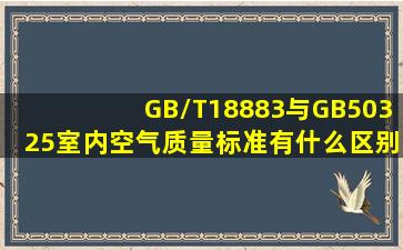 GB/T18883与GB50325室内空气质量标准有什么区别?