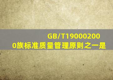 GB/T190002000族标准质量管理原则之一是()。