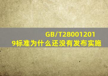 GB/T280012019标准为什么还没有发布实施(