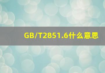 GB/T2851.6什么意思
