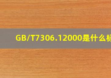 GB/T7306.12000是什么标准