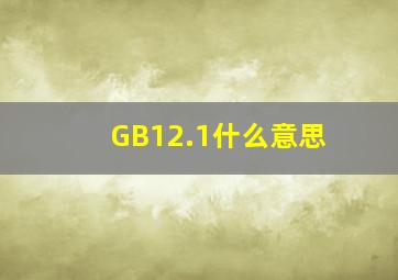 GB12.1什么意思(