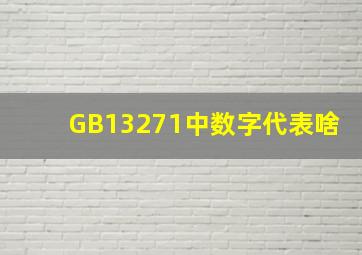 GB13271中数字代表啥