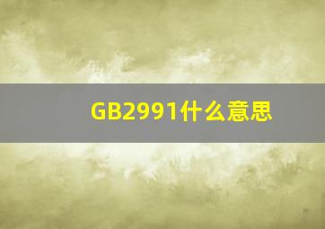 GB2991什么意思