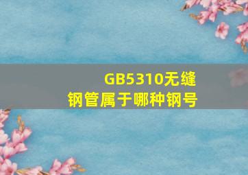 GB5310无缝钢管属于哪种钢号