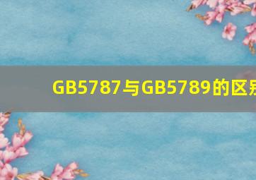 GB5787与GB5789的区别