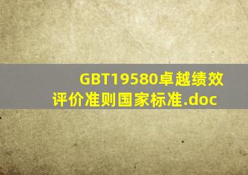 GBT19580《卓越绩效评价准则》国家标准.doc 