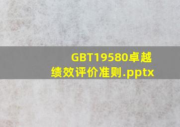 GBT19580卓越绩效评价准则.pptx