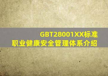 GBT28001XX标准职业健康安全管理体系介绍 