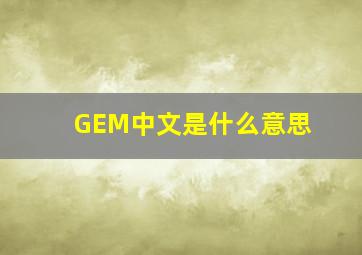 GEM中文是什么意思