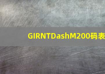 GIRNTDashM200码表