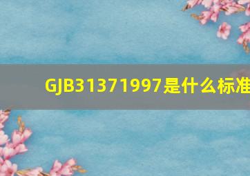 GJB31371997是什么标准
