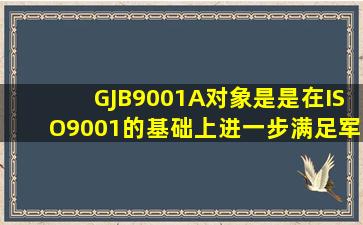 GJB9001A对象是(),是在ISO9001的基础上进一步满足军方的特殊要求。
