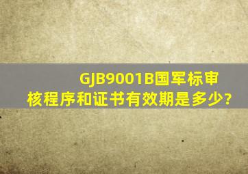 GJB9001B国军标审核程序和证书有效期是多少?
