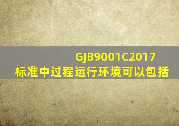 GJB9001C2017标准中,过程运行环境可以包括()