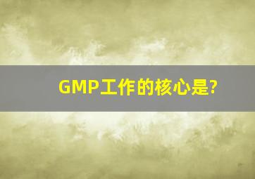 GMP工作的核心是?