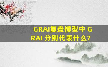 GRAI复盘模型中 G、R、A、I 分别代表什么?