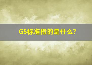 GS标准指的是什么?