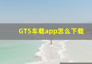 GT5车载app怎么下载