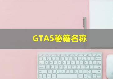 GTA5秘籍名称 