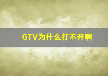 GTV为什么打不开啊