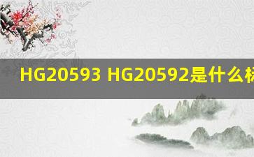 HG20593 、HG20592是什么标准的?