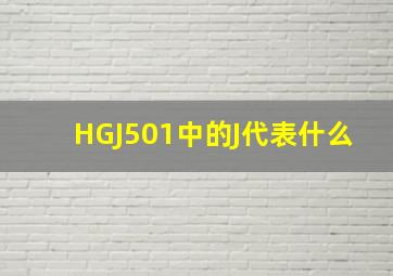 HGJ501中的J代表什么