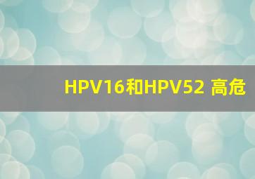 HPV16和HPV52 高危